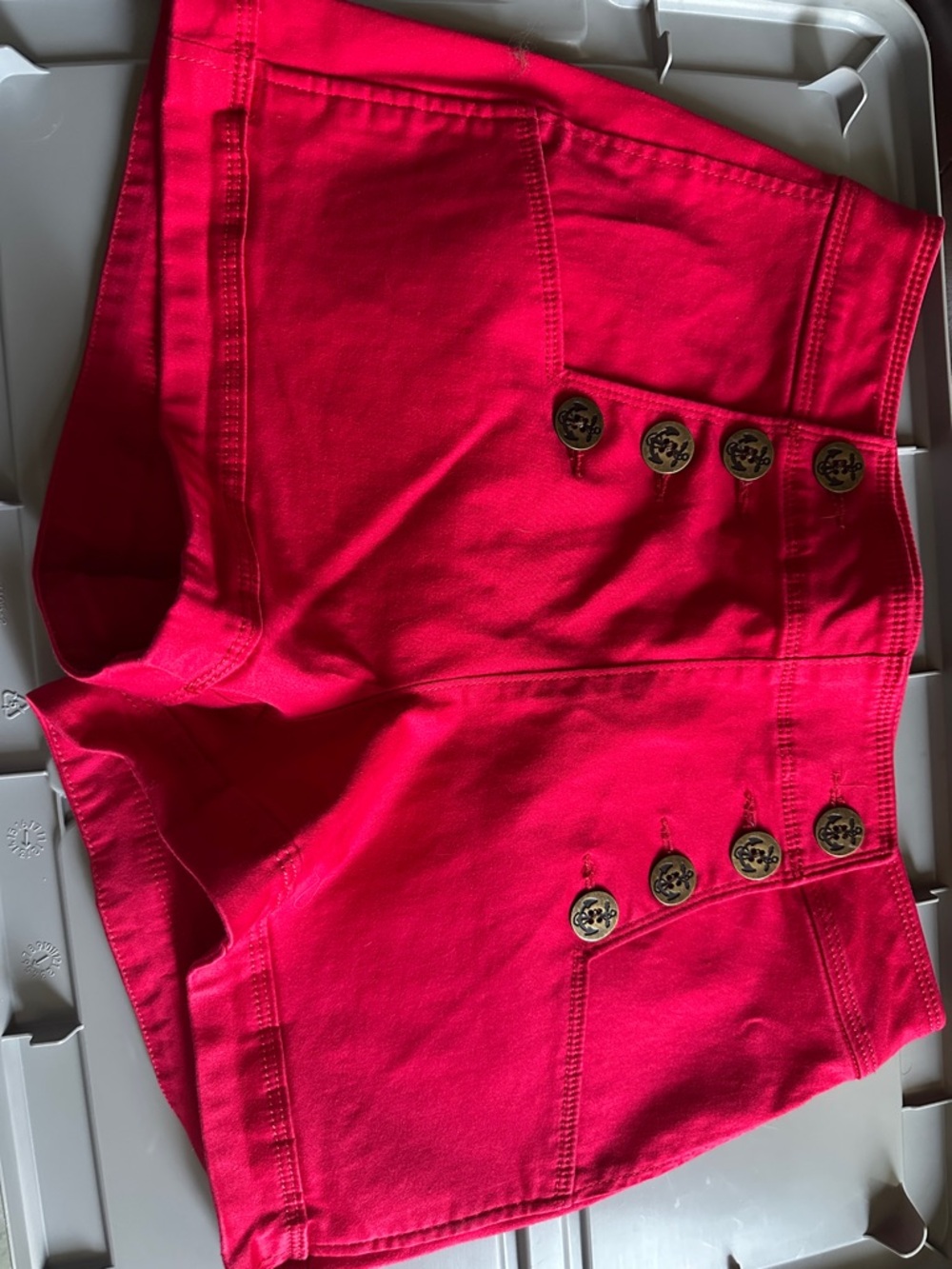Express Bright Pink Button-Accent Jean Shorts